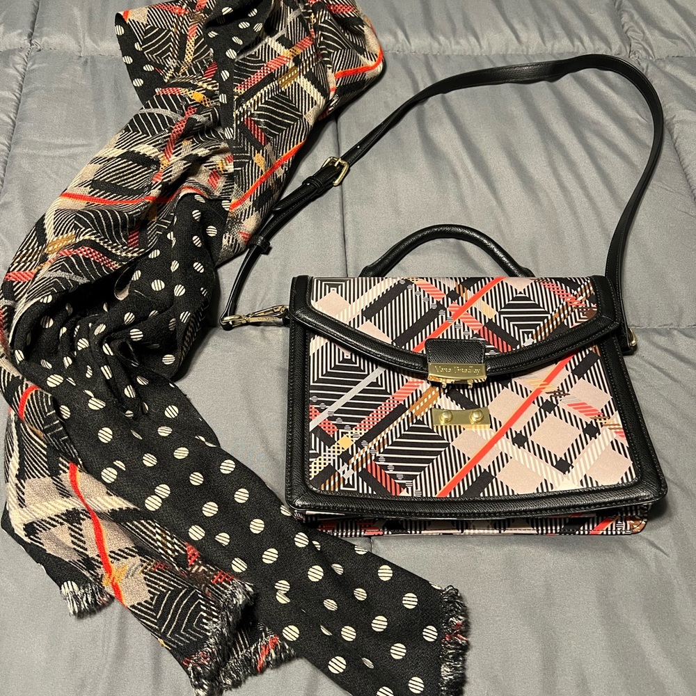 Vera Bradley crossbody satchel and matching scarf in Sophia plaid